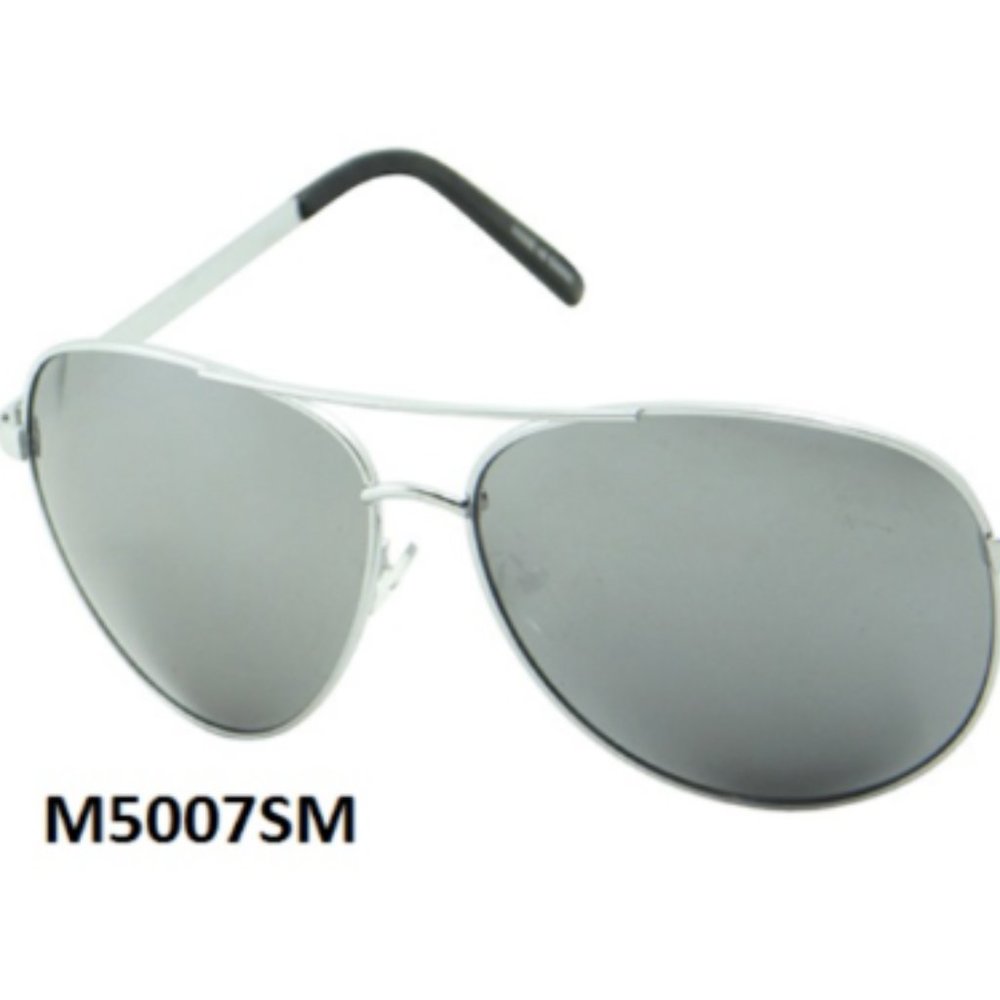 Extra Large Aviator Silver Frame Mirror Lens